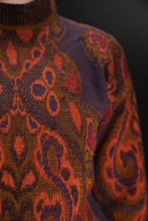 Paisley Jacquard Wool Knit Sweater