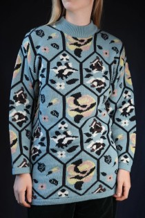 Geometric Hexagon Jacquard Wool Knit Sweater