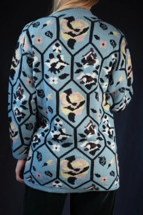 Geometric Hexagon Jacquard Wool Knit Sweater