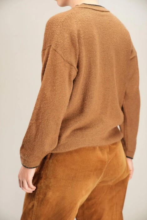 Whimsical Figure Intarsia Wool Knit Sweater