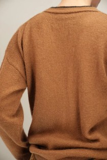 Whimsical Figure Intarsia Wool Knit Sweater