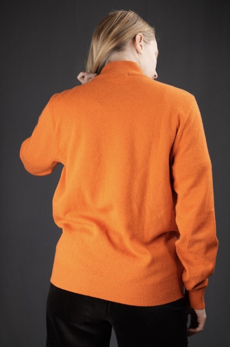 Argyle Half-Zip Wool Knit Sweater