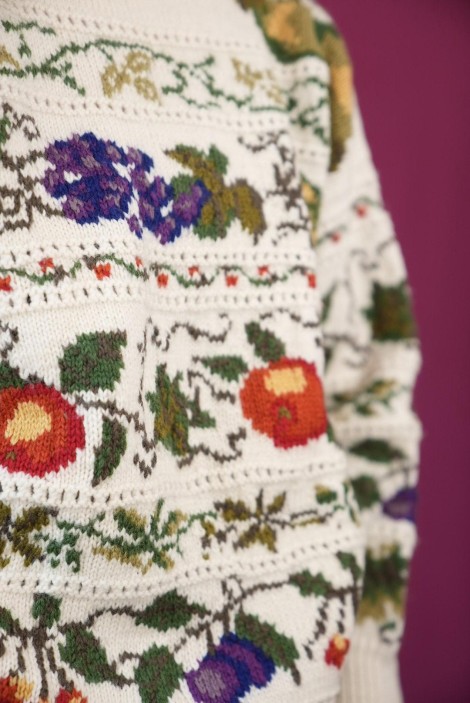 Floral Garden Jacquard Wool Knit Sweater