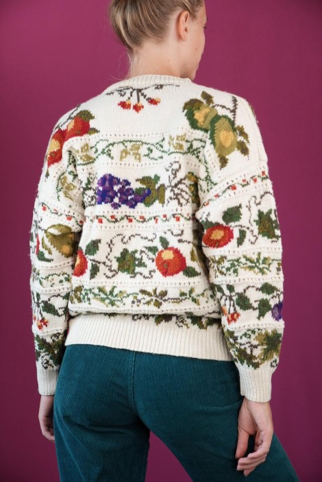 Floral Garden Jacquard Wool Knit Sweater