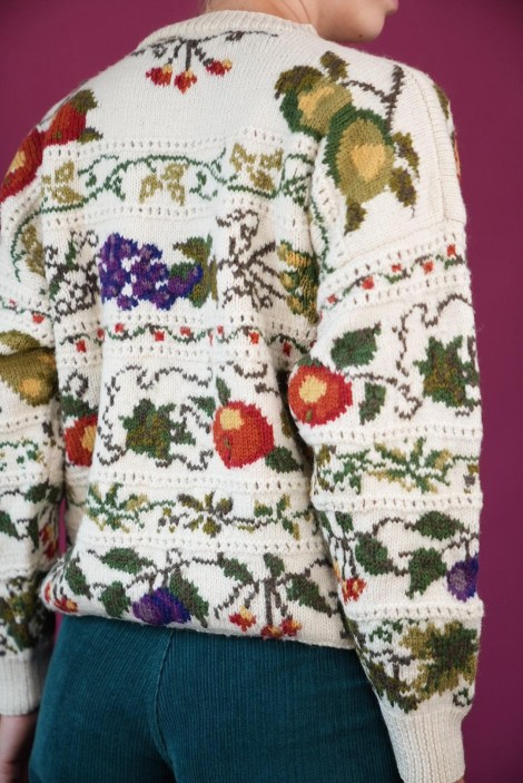 Floral Garden Jacquard Wool Knit Sweater