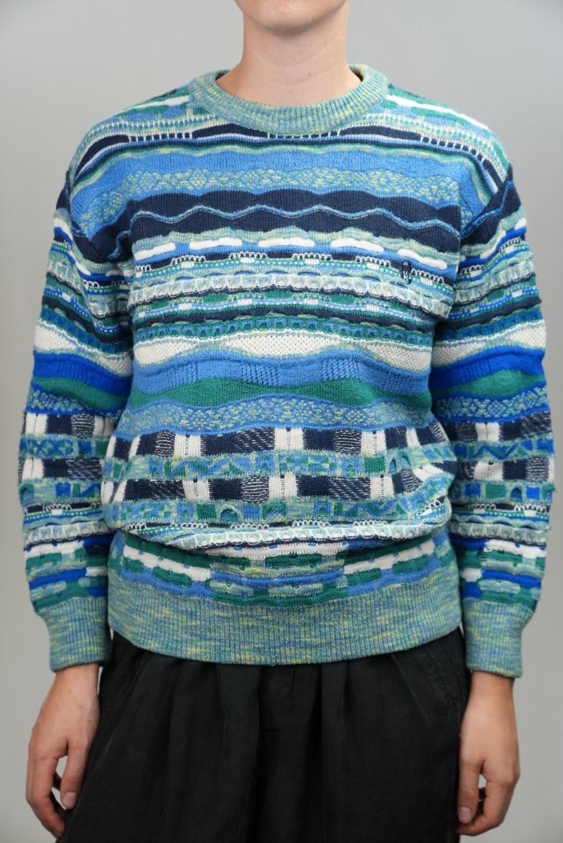 Ocean Stripe Jacquard Wool Knit Sweater