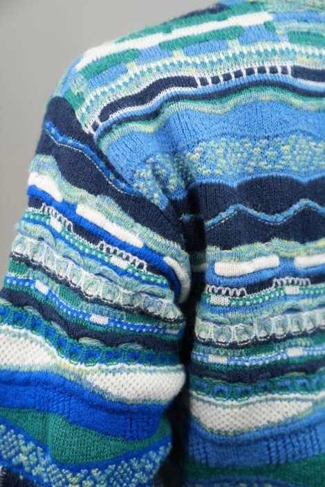 Ocean Stripe Jacquard Wool Knit Sweater
