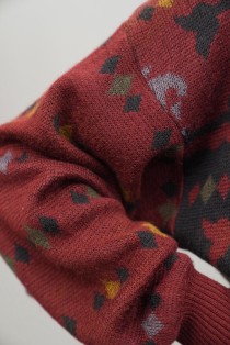 Vintage Motif Jacquard Wool Knit Sweater