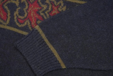 Vintage Border Jacquard Wool Knit Sweater