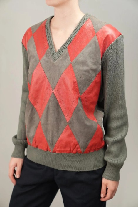 Argyle V-Neck Wool Knit Sweater Vest