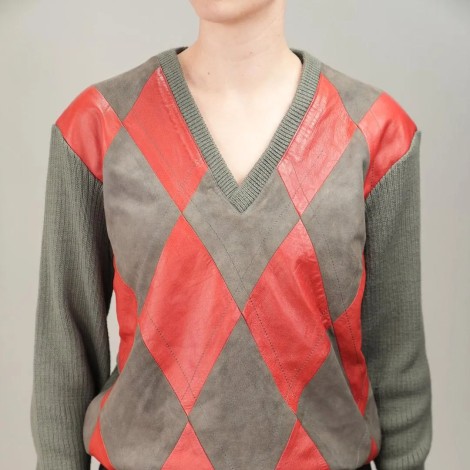 Argyle V-Neck Wool Knit Sweater Vest
