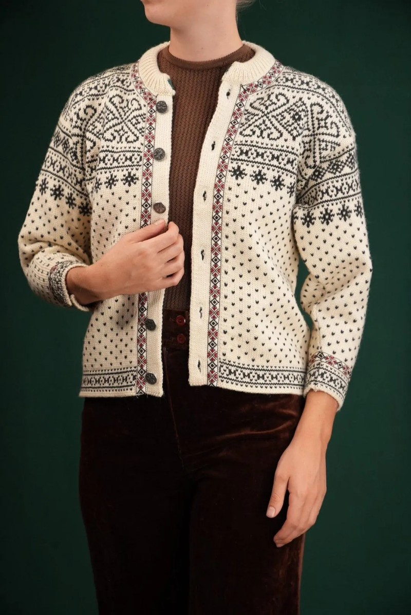 Nordic Fair Isle Jacquard Wool Cardigan