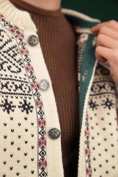 Nordic Fair Isle Jacquard Wool Cardigan