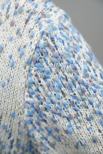 Speckled Tie-Neck Wool Knit Tunic Sweater