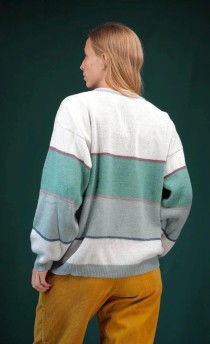 Pastel Abstract Landscape Wool Knit Sweater