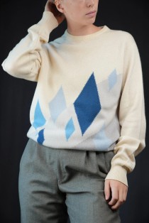 Minimal Geometric Wool Knit Sweater