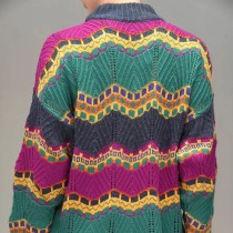Colorful Chevron Lace Wool Knit Sweater