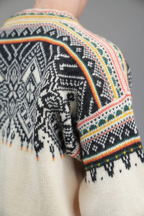 Nordic Yoke Fair Isle Wool Knit Sweater